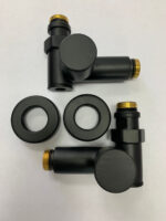 Robinet rotund pentru Încălzitor termic, G1/2, complect 2 buc, negru mat/grafit - imagine 2
