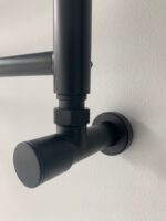 Кран угловой круглый удлиненный, G1/2 комплект 2шт, черный мат/графит